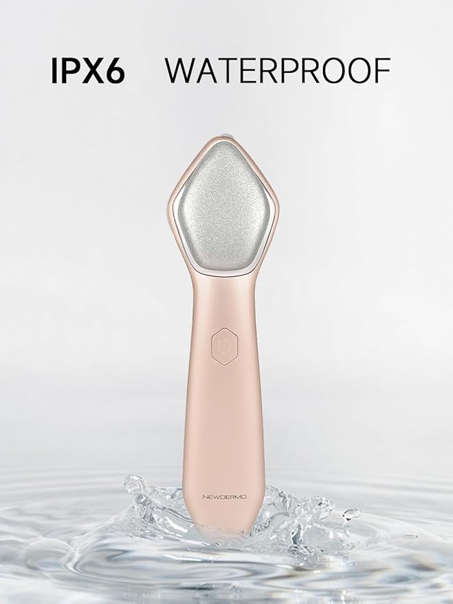 NEWDERMO Microdermabrasion Machine Pro, Large Diamond Electric Microdermabrasion Wand Tool With 3 Levels Frequency for Face Body Exfoliate Skin Care (Pink)