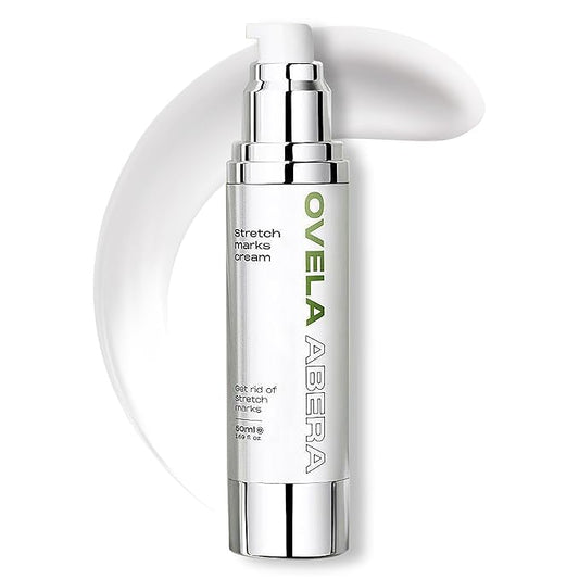 Abera Ovela Maternity Stretch Mark Cream for Pregnancy and Weight Fluctuations, Stretch Mark Treatment Pregnancy Must Haves, Deep Stretch Mark Removal, All Skin Types, 1.69 fl oz