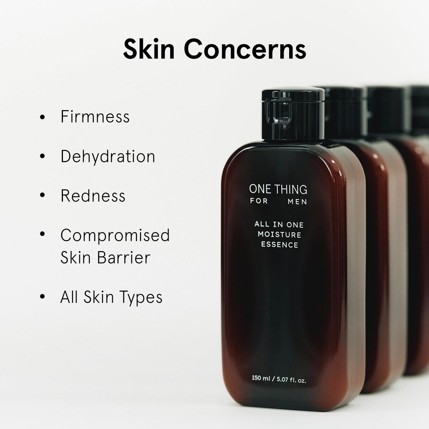 ONE THING FOR MEN All in One Moisture Essence 5.07 Fl Oz | 4-in-1 Soothing Mens Face Moisturizer, Toner, Aftershave Lotion, Daily Hydrating Serum, HA Hyaluronic Acid, Barrier Relief | Korean Skin Care