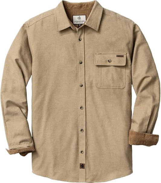 Legendary Whitetails Men's Flannel Shirt Long Sleeve Button Down 100% Cotton