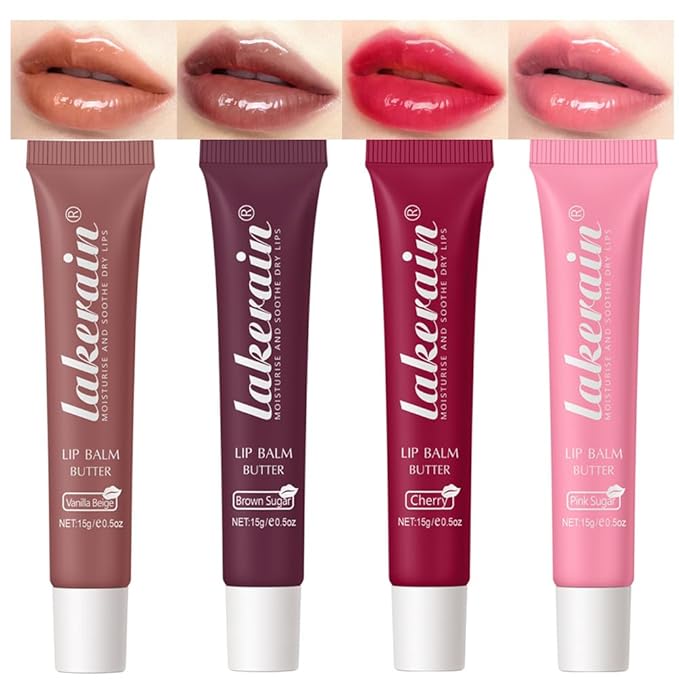 Summer Special Lip Butter Balm - Ultra-Hydrating, Nourishing Lip Care with Natural Ingredients, Shea Butter & Olive Oil, Soothes & Softens Dry Lips (4PCS Lip Balm Butter, 4)