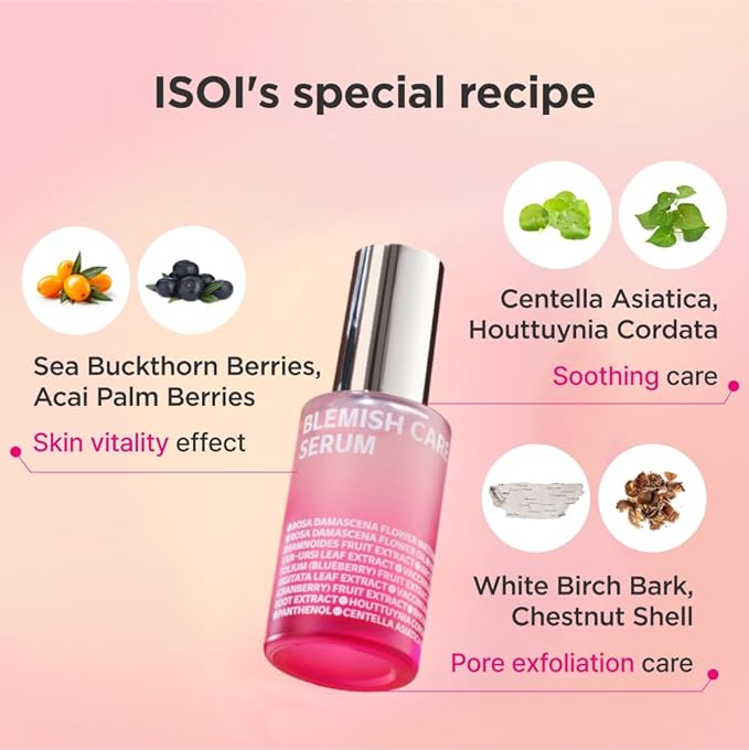 ISOI Blemish Care Up Serum Gift Set, Korean Skin Care for Hydration & Radiance – Full Size or 5-Step Travel Kit Options (5-Step Special Kit (1.77 fl.oz))