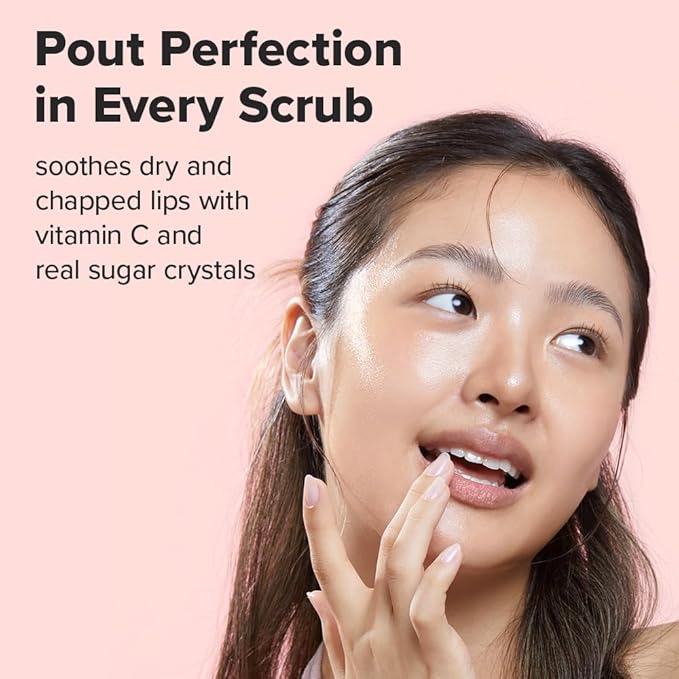 I DEW CARE Overnight Lip Scrub - Cushy Crush | Sugar Vitamin C, Scrubber Exfoliator Products, for Dry and Chapped, Vegan 1.05 Oz