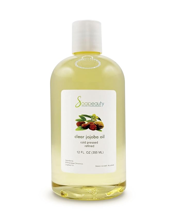 Soapeauty Clear Jojoba Oil | 100% Pure & Natural | Refined, Cold Pressed, Hexane Free | Moisturizing Oil for Skin, Face, Hair & Nails | 12 fl oz