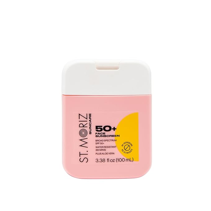 St Moriz Suncare SPF - Sunscreen - Broad Spectrum Protection Water Resistant Sunscreen Moisturizing Lotion + Vitamin E - Oxybenzone & Octinoxate Free - Vegan - Face, 50, Sun Protection Factor (SPF)