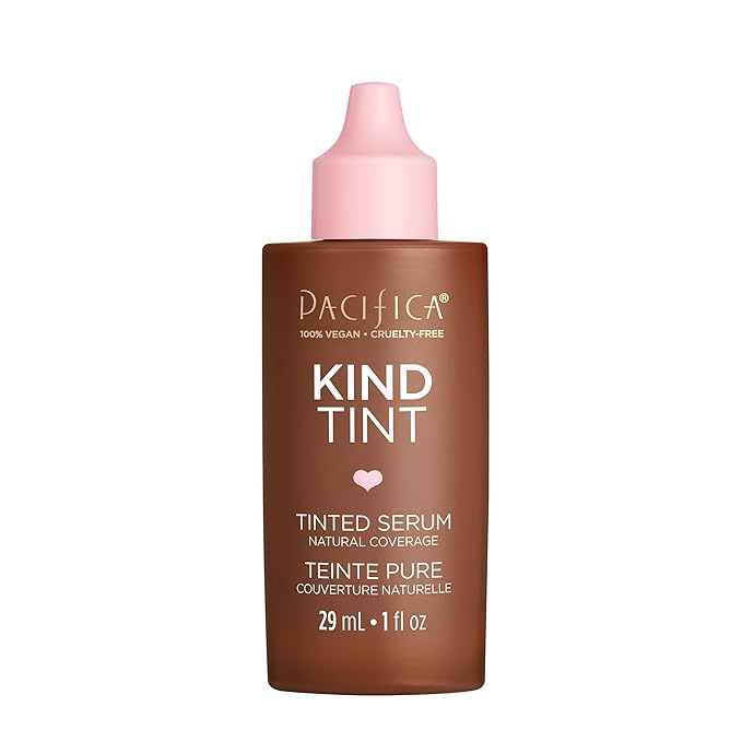 Pacifica Beauty Kind Tint Tinted Serum, Skincare, Vegan Collagen, Hyaluronic Acid, Vitamin C, Niacinamide, Caffeine, Hydrating, Lightweight Foundation, Natural Dewy Skin, Shade 02, 1 fl oz (1 Count)