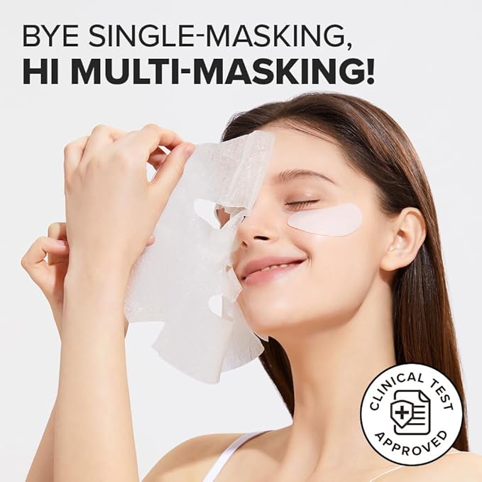 I DEW CARE Collagen Sheet Mask Variety Pack with Eye Patches - 5Days Face Masks Skincare Korean | Hydrating Collagen Face Mask, Moisturizing Skin Care, Sheet Masks for Women, Facial Skincare Pack, 5EA