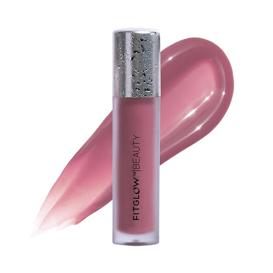 FITGLOW Beauty Lip Colour Serum | Hydrating Lip Gloss | Plumping Anti-Aging Lip Treatment | Natural Shine with Pomegranate Sterols & Collagen | Buildable Color for Dry Chapped Lips | Regal - 10g