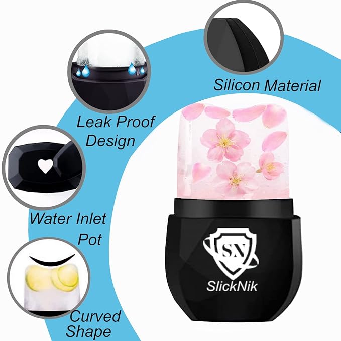 Ice Roller for Face and Eyes, Face Massager Use for Tighten & Double Skin Tone, Enhance Your Natural Glow with Ice Face Roller (Smoky Black)