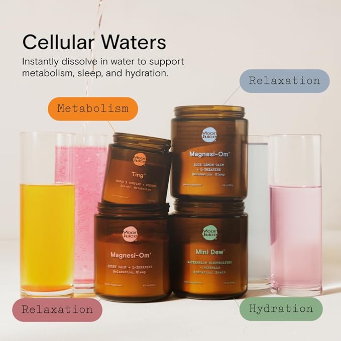 Moon Juice Magnesi-Om Magnesium Powder Supplement - Chelated Magnesium Complex + L-Theanine Blend for Rest, Relaxation & Regularity - Vegan, Non-GMO & No Sugar, Blue Lemon, 3.7 oz, 30 Sevings