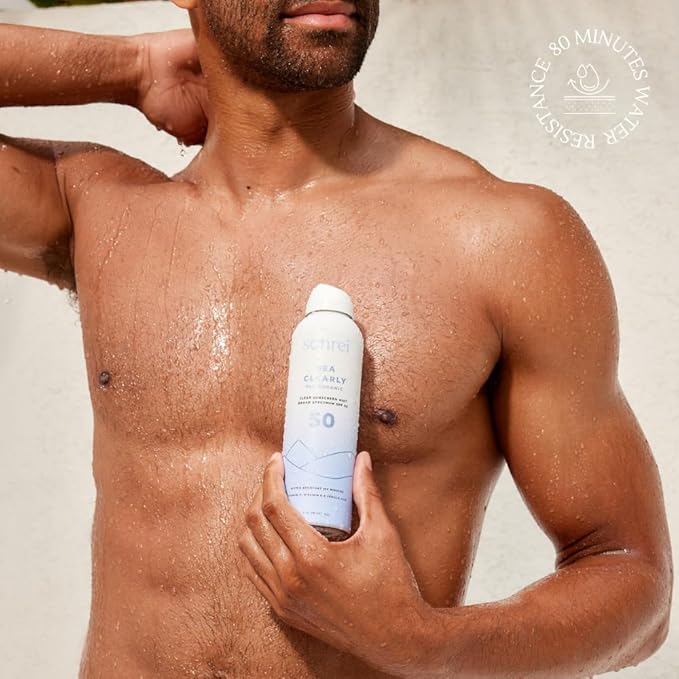 Sonrei Sea Clearly® Organic Mist Sunscreen | SPF 50, Broad Spectrum, Water-Resistant | Vegan, Non-Greasy | Ideal for Face & Body | 6 Fl Oz (Pack of 3)