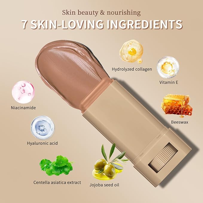 Beauty Balm Serum Boosted Skin Tint – Hydrating Tinted Moisturizer, Lightweight Solid Tinted Foundation Stick for Flawless, Sheer to Medium Coverage, Radiant & Dewy Finish, All-Day Wear (3#, 1)