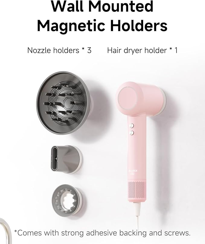 PLUZZ Ionic Hair Dryer with Diffuser, Professional High-Speed Blow Dryer for Women & Men, 110,000 RPM Brushless Motor Fast Drying & Low Noise, Thermo-Control, Lightweight & Compact for Home and Travel