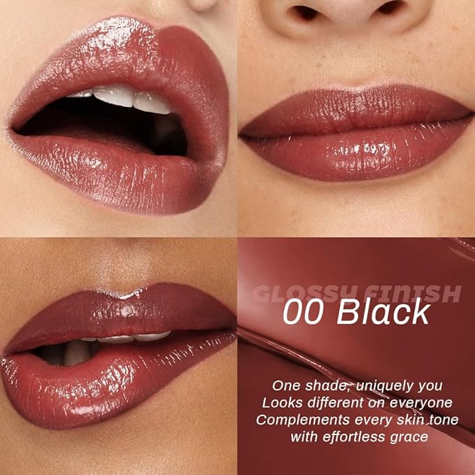 Kaely Black Honey Glossy Lipstick for Women, Moisturizing Shine Lipstick for Dry Lips, Hydrating Nourishing Tinted Lip Balm, Sheer Lightweight Lip Gloss Stain Makeup, Vegan & Cruelty-Free, 00
