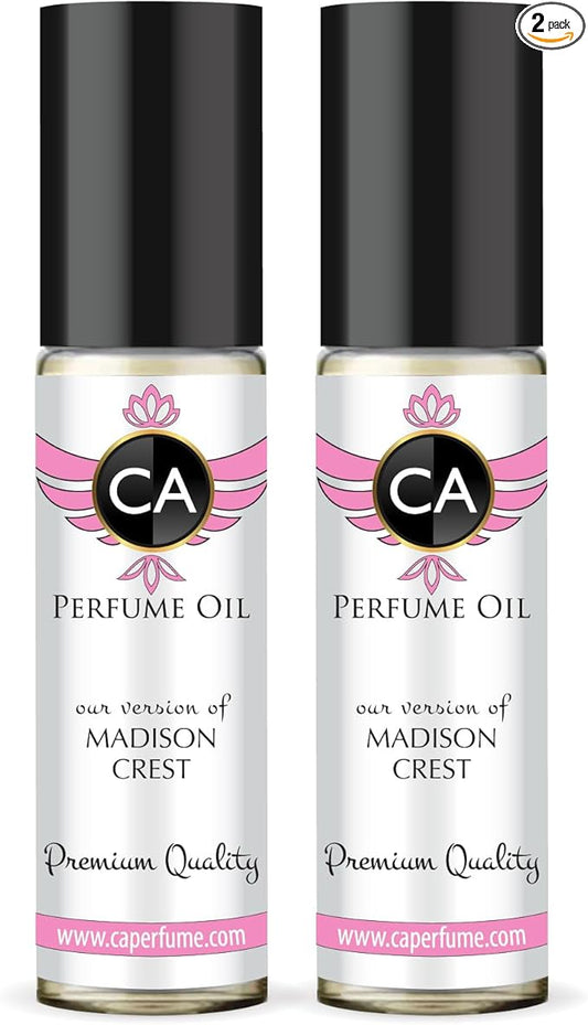 CA Perfume Impression of Bold Numbers Madison Crest for Women Replica Fragrance Body Oil Dupes Roll-On 0.3 Fl Oz-X2