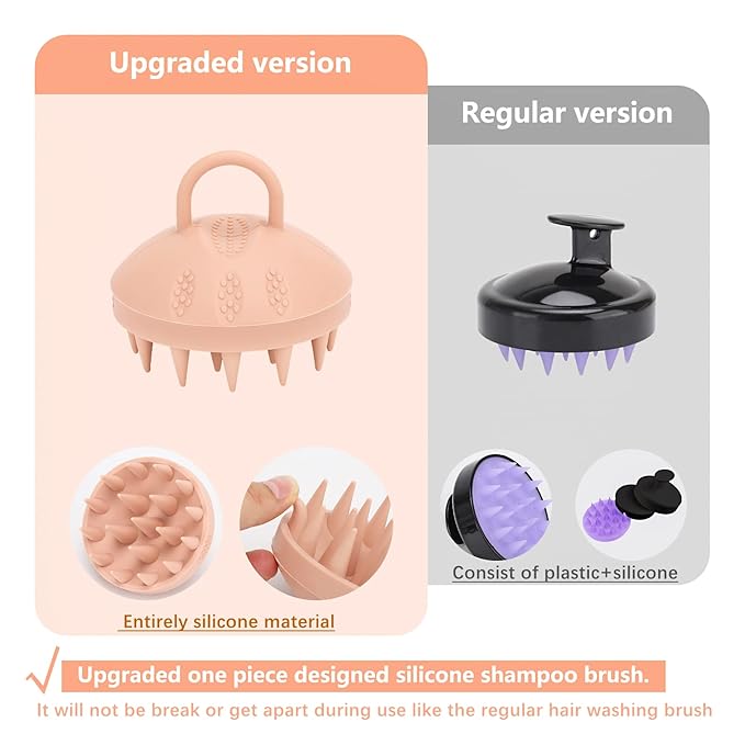 BTYMS Silicone Scalp Massager Hair Scrubber Shampoo Brush Exfoliating Hair Wash Cleansing Dandruff Brush for Shower