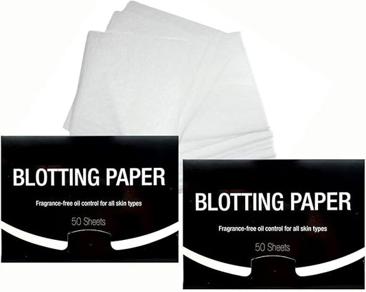 2 Pks FRAGRANCE-FREE Unscented Natural Abaca Blotting Paper - 100 Oil Blotting Sheets - Makeup Friendly UNISEX Oily Skin Shine Blotter Photography Zoom Meetings Travel Gym School - MADE IN TAIWAN