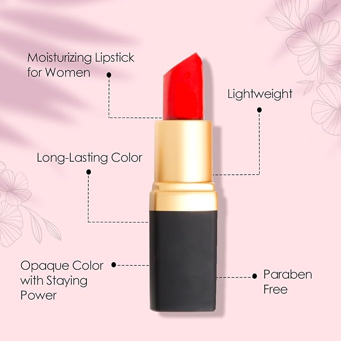 Vera Moore Cosmetics Soft Creme Lipstick - with Maximum Hydration & Moisture, Long Lasting Light Weight Opaque Color & Staying Power - Won't Feather or Fade - Fragrance & Paraben Free (Vera's Red)