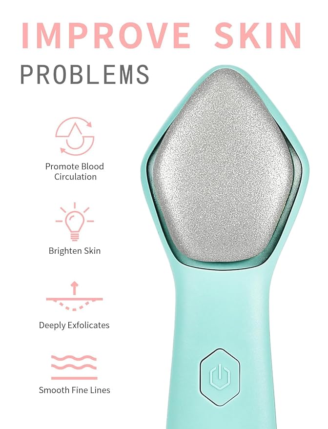 NEWDERMO Microdermabrasion Machine Pro, Large Diamond Electric Microdermabrasion Wand Tool With 3 Levels Frequency for Face Body Exfoliate Skin Care (Green)