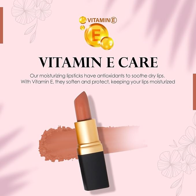 Vera Moore Creme Lipstick, Long Lasting, Lightweight, Moisturizing Opaque Color with Staying Power, Fragrance, and Paraben Free Cosmetics Soft Lipstick (Tasty)