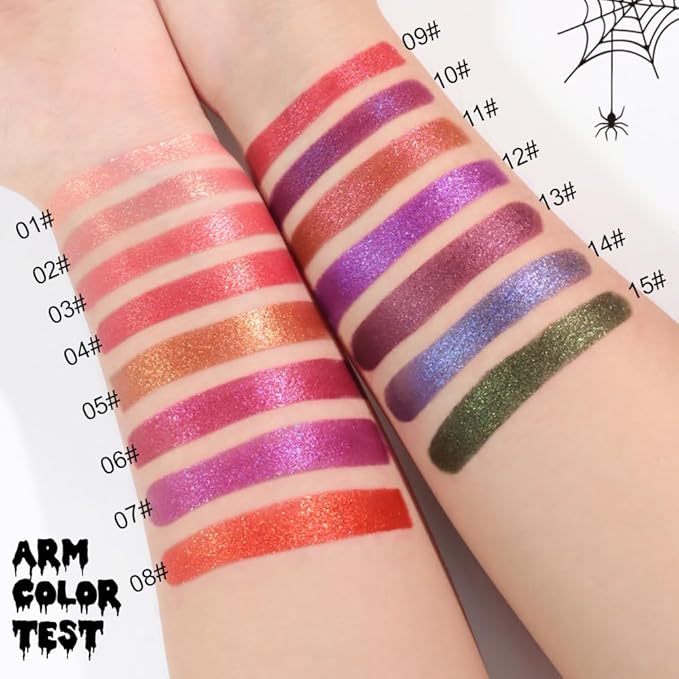 Kaely Glitter Metallic Lipstick, Shimmer Metallic Lipsticks for Women, High Pigmented Lip Color Long Lasting Waterproof Smudge Proof 24 Hour, Halloween Makeup, Vegan & Cruelty-Free, 09