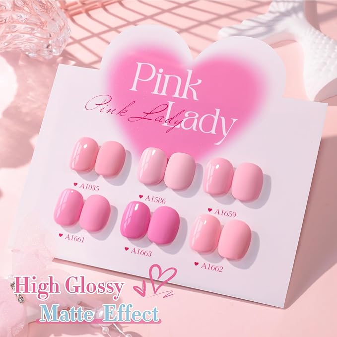 Double Rhythm 6 Pcs 15 ML Gel Polish Set Same Color Same Bottle Soak Off Gel Polish Kit Nail Art Manicure Salon DIY at Home for Women (Neutral Skin Pink Nude Beige -T6-53)