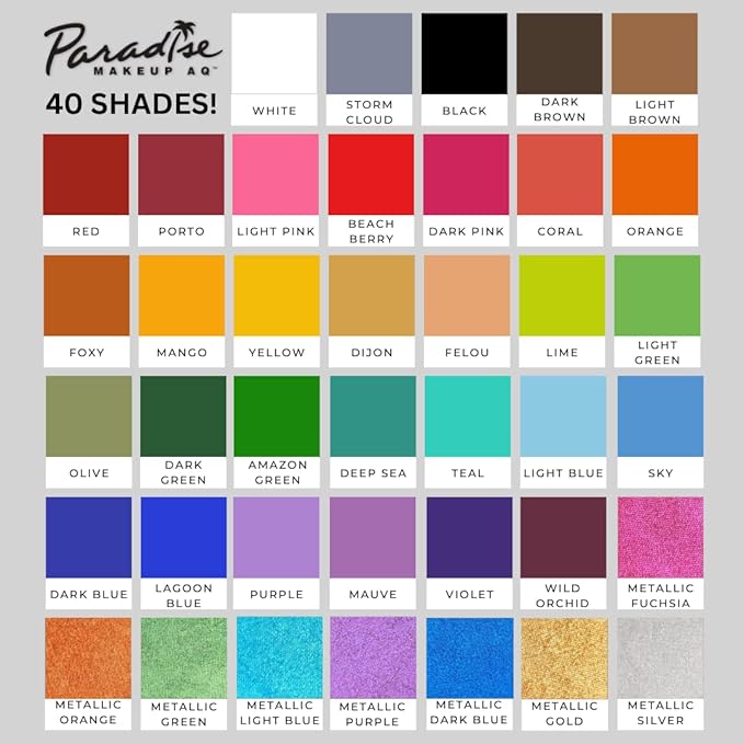 Mehron Makeup Paradise Makeup AQ Refill Size | Stage & Screen, Face & Body Painting, Cosplay, Halloween | Water Activated Face Paint, Body Paint, Cosplay Makeup .25 oz (7 ml) (Metallic Light Blue)