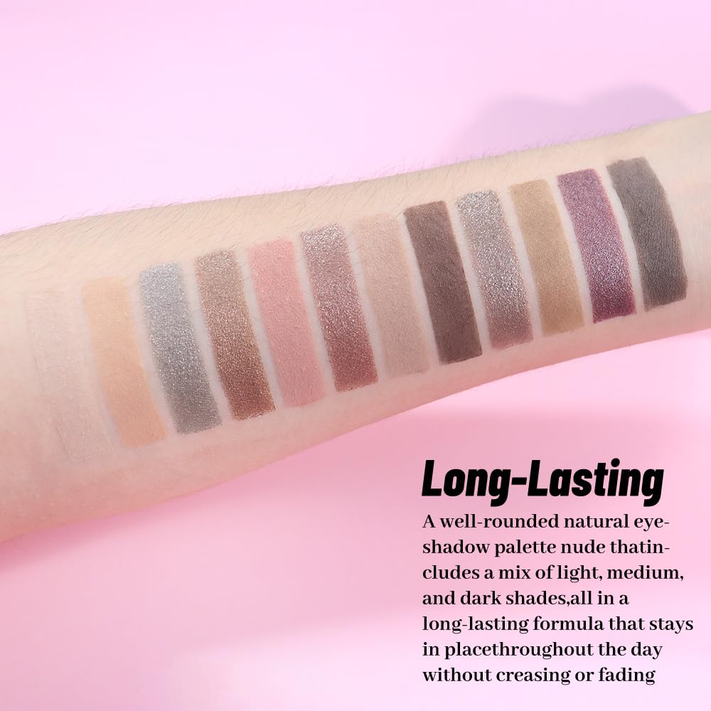 Eye Shadow Palette,Nude Silver Gray Cream Eyeshadow Makeup Pallets for Women Natural Eyeshadows for Eyes Long Lasting Naturing-Looking