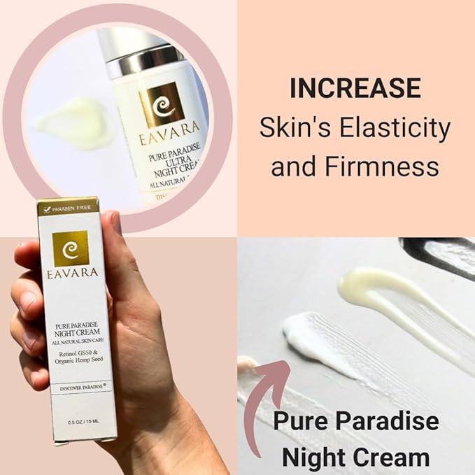 Organic Retinol Night Cream, Anti Aging Overnight Natural Face Moisturizer Cream with Hyaluronic Acid, Shea Butter, and Aloe Vera, Helps with Fine Lines & Wrinkles