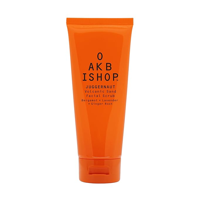 Juggernaut Men's Volcanic Sand Facial Scrub, Bergamot, Lavender and Ginger Root, 3.4 fl oz