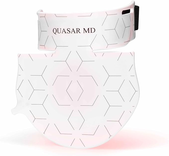 Neck & Décolleté Firming Beauty Device – LED Light Therapy Skin Tone and Texture Enhancement, 630nm and 830nm Dual Wavelengths Emission LED Device, Liquid Silicone