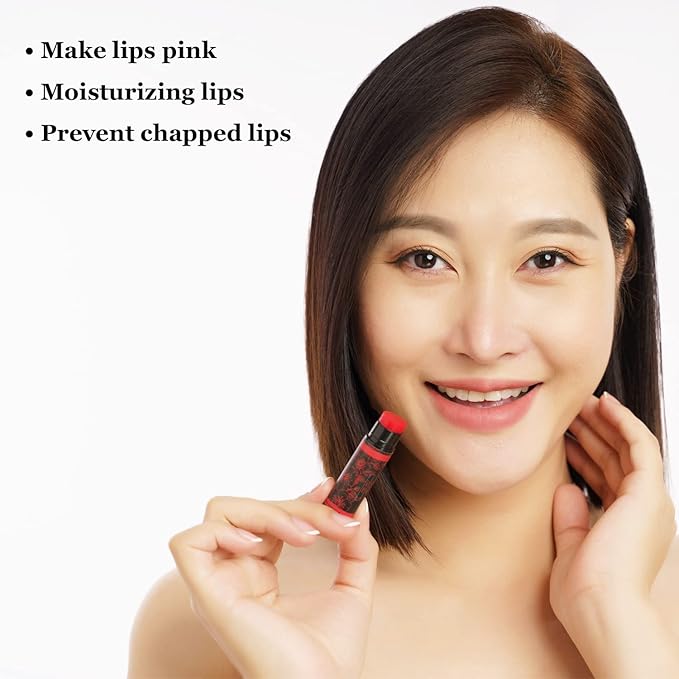 Organic Lip Balm with Cordyceps (Color: Pink, Orange, Red) (Pink)