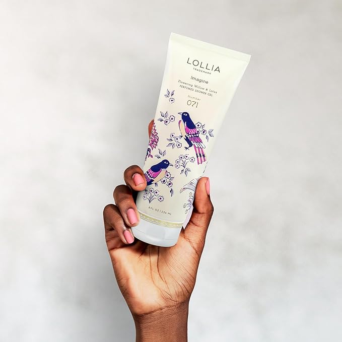 LOLLIA Imagine Shower Gel, 8 fl. oz. – Flowering Willow & Lotus – Scented Shower Gel Body Wash, Shea Butter Body Wash, Bath Wash for Women, Beautiful Shower Gel, Moisturizing Body Wash
