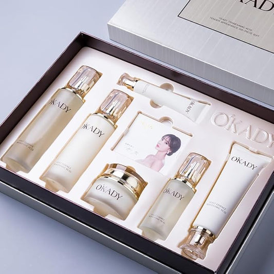 O’KADY Face Skincare Sets Anti Aging Beauty Products Skin Care 6-piece For Women Skincare Kits With Cleanser,Toner,Serum,Eye Cream,Lotion,Facial Cream,Primer Cream Travel Kit For Wife Mom