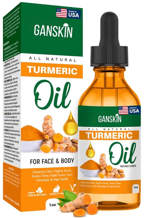 Turmeric Oil – Dark Spot Facial Serum for Face & Body – Natural Skin Brightening Serum & Hyperpigmentation Treatment – Turmeric Glow Serum Cleanses, Fights Acne, Evens Tone, Scars – for All Skin Types