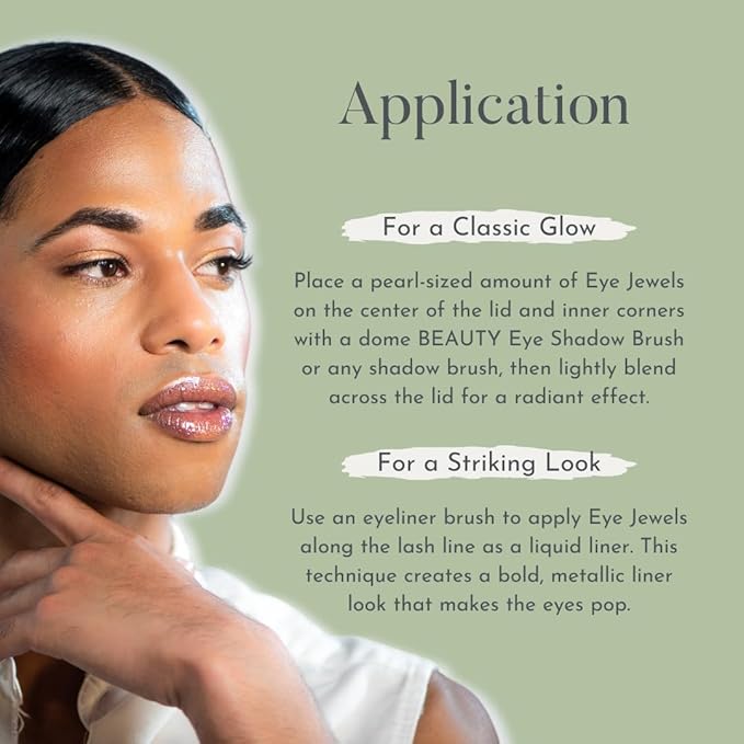 dome BEAUTY Eye Jewels 24-Hour Eye Shadow Vegan, Cruelty-Free Long-Lasting Cream Eyeshadow, Radiant Finish Eye Makeup for All Skin Tones, Easy-to-Blend, Smudge-Proof, Platinum .15 fl oz