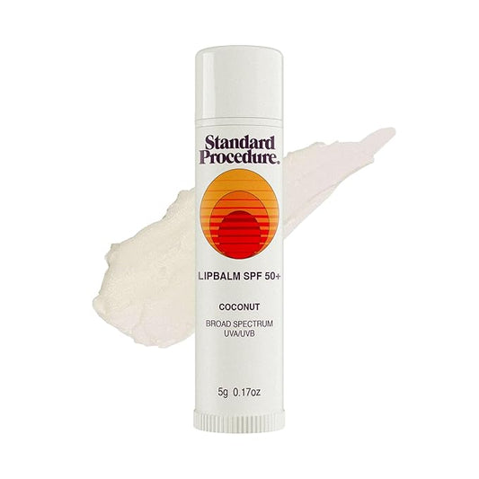 Standard Procedure. Lip Balm SPF 50+, Hydrating Lip Moisturizer For Dry & Cracked Lips, Waterproof, Mango Butter & Vitamin E, 0.17 oz