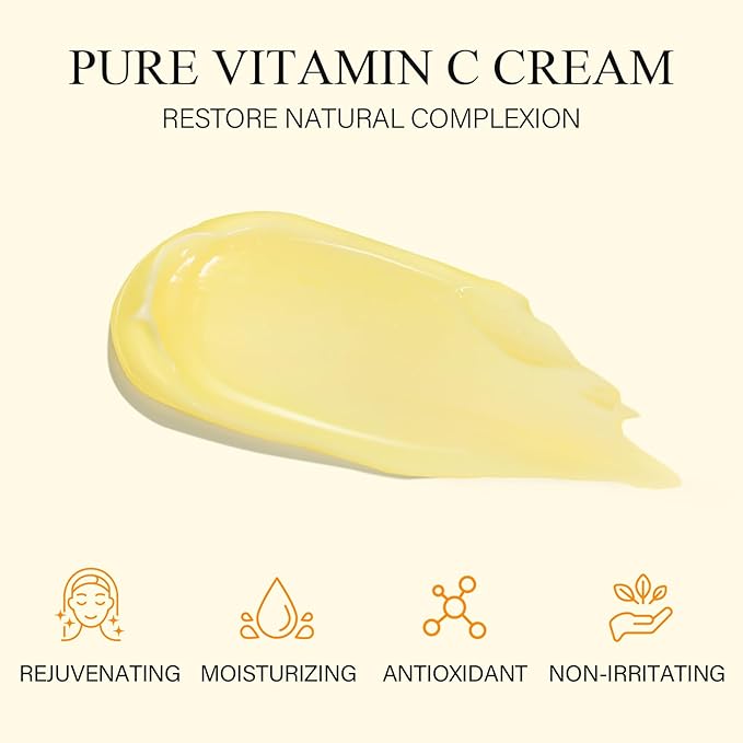 Vitamin C Face Moisturizer, Turmeric Vitamin C Face Cream, Anti-aging Hydration Skin Firming & Brightening Cream for Dark Spots, Wrinkles, Uneven Skin Tone, Vitamin C Lotion for Instant Glow, 1.76 OZ