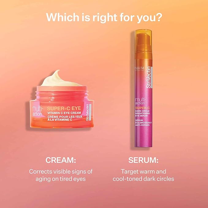 StriVectin Super-C Eye Vitamin C Eye Cream, Brightening and Firming, Boost Skin Dullness with Hyaluronic Acid, 0.51 Oz
