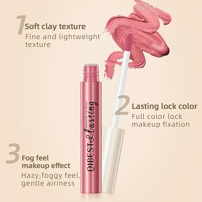 QiBest 12Pcs Velvet Matte Liquid Lipstick Makeup Sets for Women & Teens Gift, Waterproof Long Wear 24 Hours Nudes Burgundy Red Brown Lip Stain Kits, Non-Stick Cup Mate 24 Horas Lip Gloss Holiday Set