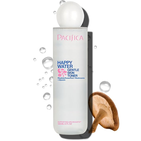 Pacifica Happy Water Hydrating Facial Toner Mist – Vegan Ceramides, Hyaluronic Acid & Electrolytes, Refreshing & Calming for Balanced Skin, Clean Beauty, Vegan, Cruelty-Free, All Skin Types, 4 oz