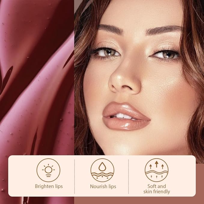 2Pcs Peel Off Matte Liquid Lip Gloss Stain-Lip Liner with Tweezer, Peel Off Lip Stain, Long Lasting & Waterproof Lipstick Tattoo, Transfer-Proof Lip Gloss for All Skin Types (02#+03#, 2Pcs)