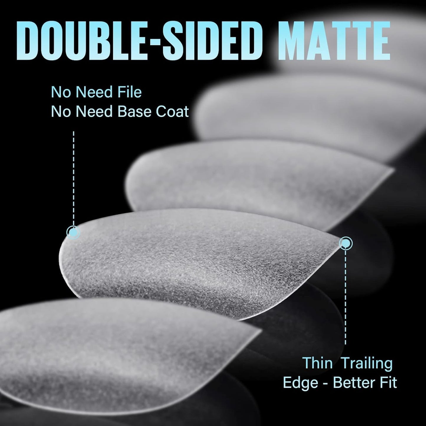 TOMICCA Extra Short Oval Nail Tips, Acrylic Double Sided Matte Fake Nails for Extension,240Pcs 15 Sizes Press On Nail Tips for Home DIY Art Women Girls