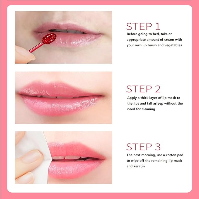 4 Pcs Bee Lip Balm Lip Mask Honey Pot, Honey & Strawberry Lip Mask Propolis Moisturizing Lip Balm Hydrating Prevention Dry and Cracked Lip Scrubs Exfoliator,Reduces Lip Lines.