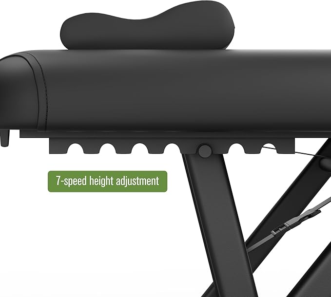 Dolonm Height Adjustable Massage Table with Face Pillow & Headrest for Treatment Table, Physical Therapy Table, Spa Facial Professional Massage Bed - Fixed Backrest, Black