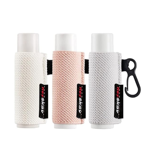 3PCS Lip Balm Holder Sleeves Keychain Lipstick Sleeves Lip Gloss Holder Keychain Chapstick Elastic Sleeves