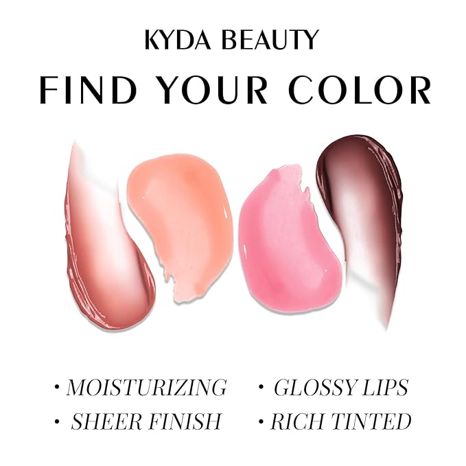 KYDA Tinted Lip Balm, Hydrating Sheer Formula Lip Balm, Natural Glossy Finish, Moisturizing Lip Care Balm for Dry Lips, Black Candy