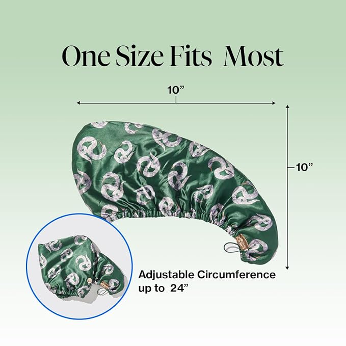 Kitsch x Harry Potter Satin Microfiber Hair Towel Wrap for Women - Super Absorbent, Quick Dry, Anti-Frizz, for Long & Short Hairs, Turbans for Women, Hair Wrap, Gifts for Mom - Slytherin