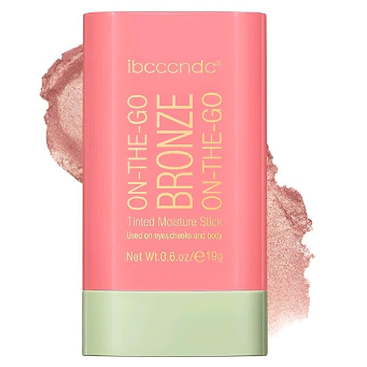 On-The-Go Bronzer Stick,Multi-Use Cream Contour Stick,Natural Long Lasting Face Bronzer,Smooth Highlighter Contour Stick,Bronze Contour Makeup Facial Shaping,01 Warm Glow