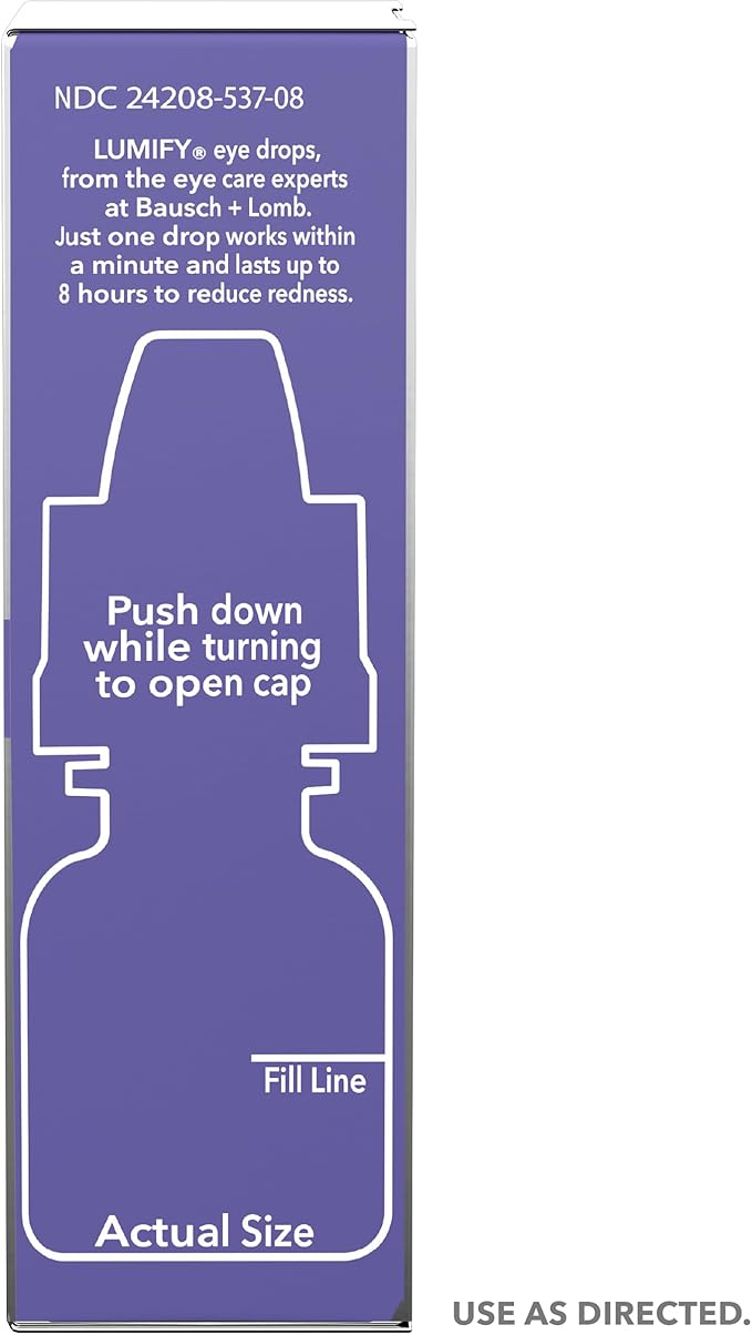 LUMIFY Eye Drops for Red Eyes, Redness Reliever for Brighter Looking Eyes, Works in 1 Minute & Lasts Up to 8 Hours, Eye Drops, 0.17 Fl Oz (5 mL)